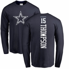 NFL Nike Dallas Cowboys #15 Deonte Thompson Navy Blue Backer Long Sleeve T-Shirt