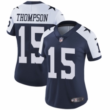 Women's Nike Dallas Cowboys #15 Deonte Thompson Navy Blue Throwback Alternate Vapor Untouchable Elite Player NFL Jersey