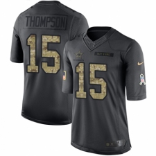 Youth Nike Dallas Cowboys #15 Deonte Thompson Limited Black 2016 Salute to Service NFL Jersey