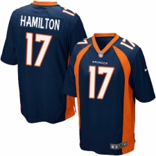 Men's Nike Denver Broncos #17 DaeSean Hamilton Game Navy Blue Alternate NFL Jersey
