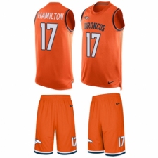 Men's Nike Denver Broncos #17 DaeSean Hamilton Limited Orange Tank Top Suit NFL Jersey