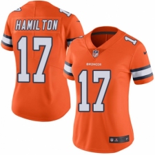 Women's Nike Denver Broncos #17 DaeSean Hamilton Limited Orange Rush Vapor Untouchable NFL Jersey