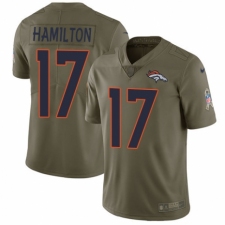 Youth Nike Denver Broncos #17 DaeSean Hamilton Limited Olive 2017 Salute to Service NFL Jersey