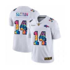 Men's Denver Broncos #14 Courtland Sutton White 2020 Crucial Catch Limited Stitched Jersey