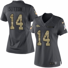 Women's Nike Denver Broncos #14 Courtland Sutton Limited Black 2016 Salute to Service NFL Jersey
