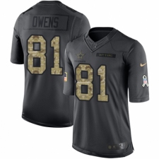 Men's Nike Dallas Cowboys #81 Terrell Owens Limited Black 2016 Salute to Service NFL Jersey