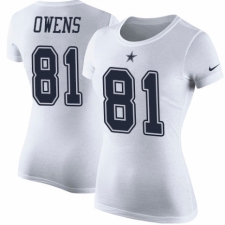 NFL Women's Nike Dallas Cowboys #81 Terrell Owens White Rush Pride Name & Number T-Shirt