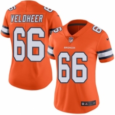 Women's Nike Denver Broncos #66 Jared Veldheer Limited Orange Rush Vapor Untouchable NFL Jersey
