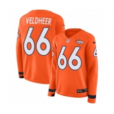 Women's Nike Denver Broncos #66 Jared Veldheer Limited Orange Therma Long Sleeve NFL Jersey
