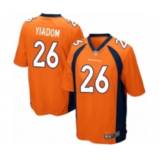 Men's Denver Broncos #26 Isaac Yiadom Game Orange Team Color Football Jersey