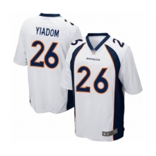 Men's Denver Broncos #26 Isaac Yiadom Game White Football Jersey