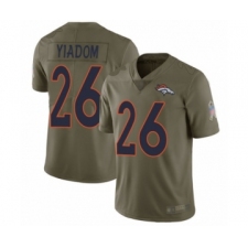 Men's Denver Broncos #26 Isaac Yiadom Limited Olive 2017 Salute to Service Football Jersey