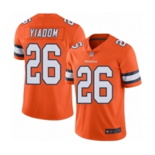 Men's Denver Broncos #26 Isaac Yiadom Limited Orange Rush Vapor Untouchable Football Jersey