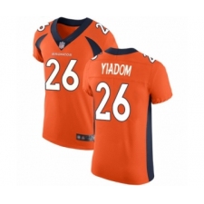 Men's Denver Broncos #26 Isaac Yiadom Orange Team Color Vapor Untouchable Elite Player Football Jersey