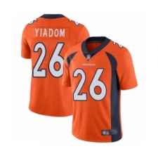 Men's Denver Broncos #26 Isaac Yiadom Orange Team Color Vapor Untouchable Limited Player Football Jersey