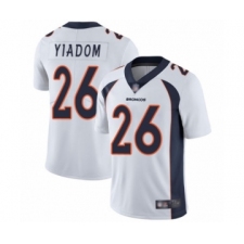 Men's Denver Broncos #26 Isaac Yiadom White Vapor Untouchable Limited Player Football Jersey