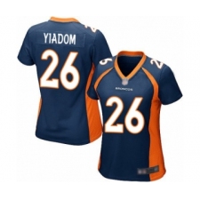 Women's Denver Broncos #26 Isaac Yiadom Game Navy Blue Alternate Football Jersey