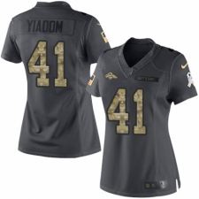 Women's Nike Denver Broncos #41 Isaac Yiadom Limited Black 2016 Salute to Service NFL Jersey