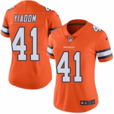 Women's Nike Denver Broncos #41 Isaac Yiadom Limited Orange Rush Vapor Untouchable NFL Jersey