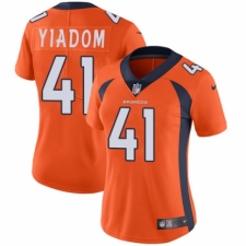 Women's Nike Denver Broncos #41 Isaac Yiadom Orange Team Color Vapor Untouchable Limited Player NFL Jersey