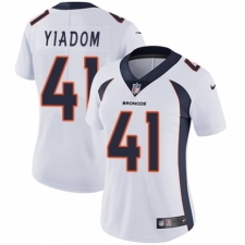 Women's Nike Denver Broncos #41 Isaac Yiadom White Vapor Untouchable Elite Player NFL Jersey