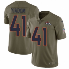 Youth Nike Denver Broncos #41 Isaac Yiadom Limited Olive 2017 Salute to Service NFL Jersey