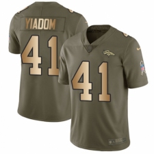 Youth Nike Denver Broncos #41 Isaac Yiadom Limited Olive/Gold 2017 Salute to Service NFL Jersey