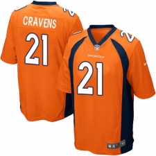 Men's Nike Denver Broncos #21 Su'a Cravens Game Orange Team Color NFL Jersey