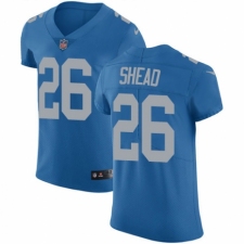 Men's Nike Detroit Lions #26 DeShawn Shead Blue Alternate Vapor Untouchable Elite Player NFL Jersey