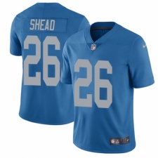 Men's Nike Detroit Lions #26 DeShawn Shead Blue Alternate Vapor Untouchable Limited Player NFL Jersey