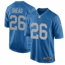 Men's Nike Detroit Lions #26 DeShawn Shead Game Blue Alternate NFL Jersey