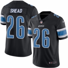 Men's Nike Detroit Lions #26 DeShawn Shead Limited Black Rush Vapor Untouchable NFL Jersey