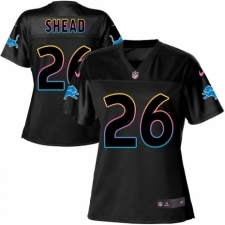 Women's Nike Detroit Lions #26 DeShawn Shead Game Black Fashion NFL Jersey