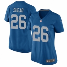 Women's Nike Detroit Lions #26 DeShawn Shead Game Blue Alternate NFL Jersey
