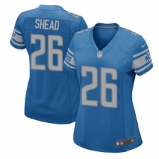 Women's Nike Detroit Lions #26 DeShawn Shead Game Blue Team Color NFL Jersey