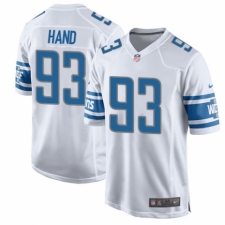 Men's Nike Detroit Lions #93 Da'Shawn Hand Game White NFL Jersey