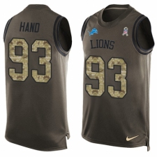 Men's Nike Detroit Lions #93 Da'Shawn Hand Limited Green Salute to Service Tank Top NFL Jersey