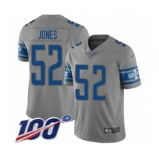 Men's Detroit Lions #52 Christian Jones Limited Gray Inverted Legend 100th Season Football Jersey