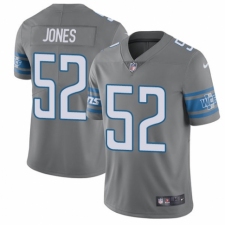 Men's Nike Detroit Lions #52 Christian Jones Limited Steel Rush Vapor Untouchable NFL Jersey