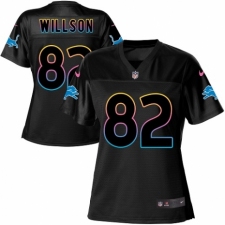 Women's Nike Detroit Lions #82 Luke Willson Game Black Fashion NFL Jersey