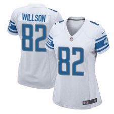 Women's Nike Detroit Lions #82 Luke Willson Game White NFL Jersey