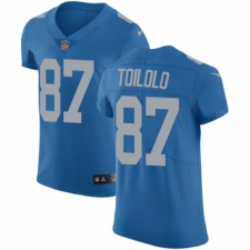 Men's Nike Detroit Lions #87 Levine Toilolo Blue Alternate Vapor Untouchable Elite Player NFL Jersey