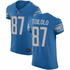 Men's Nike Detroit Lions #87 Levine Toilolo Blue Team Color Vapor Untouchable Elite Player NFL Jersey