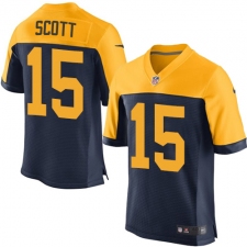 Men's Nike Green Bay Packers #15 JK Scott Elite Navy Blue Alternate NFL Jersey