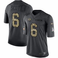 Men's Nike Green Bay Packers #6 JK Scott Limited Black 2016 Salute to Service NFL Jersey