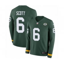 Men's Nike Green Bay Packers #6 JK Scott Limited Green Therma Long Sleeve NFL Jersey