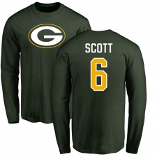 NFL Nike Green Bay Packers #6 JK Scott Green Name & Number Logo Long Sleeve T-Shirt