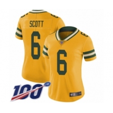 Women's Green Bay Packers #6 JK Scott Limited Gold Rush Vapor Untouchable 100th Season Football Jersey