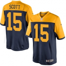 Youth Nike Green Bay Packers #15 JK Scott Limited Navy Blue Alternate NFL Jersey