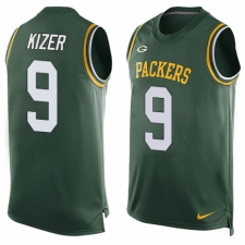 Men's Nike Green Bay Packers #9 DeShone Kizer Limited Green Player Name & Number Tank Top NFL Jersey